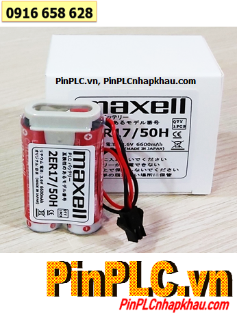 Maxell 2ER17/50H (Zắc đen 2holes, Mũ chụp); Pin nuôi nguồn Maxell 2ER17/50H lithium 3.6v 6600mAh